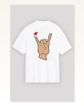 Yılbaşı Noel Başlıklı Serçe Parmak Baskılı Oversize Bisiklet Yaka T-shirt – Beyaz Marketplace