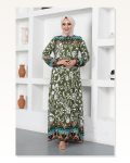 A Pile Model Tesettür Elbise HAKİ Marketplace