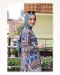 A Pileli Desenli Elbise KİREMİT Marketplace