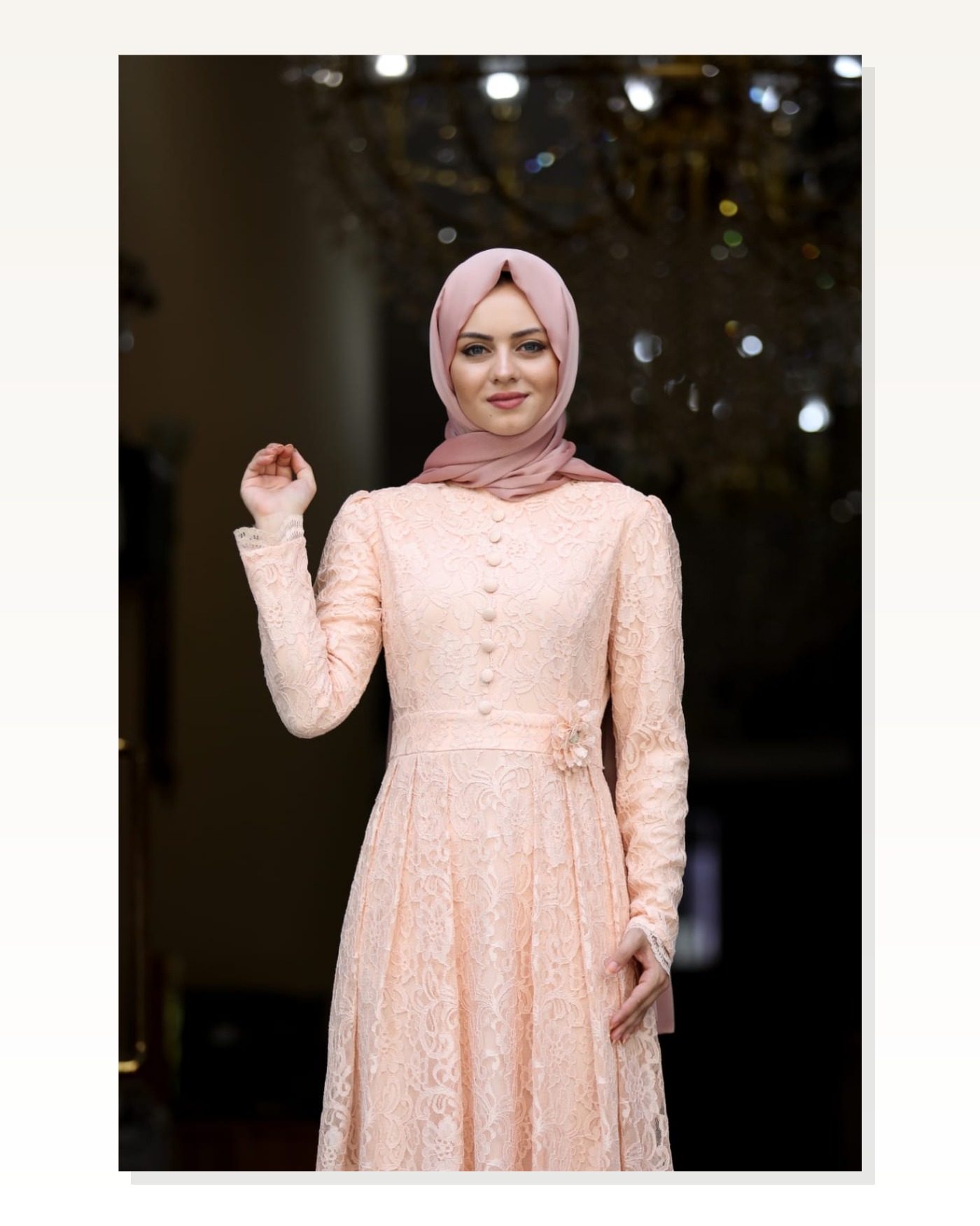 Ahunisa Henna Evening Dress Salmon 5646 Marketplace blank