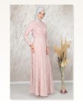 Ahunisa Tanem Evening Dress Powder 6525 Marketplace