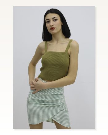 Askılı Triko Büstiyer Haki P-019917