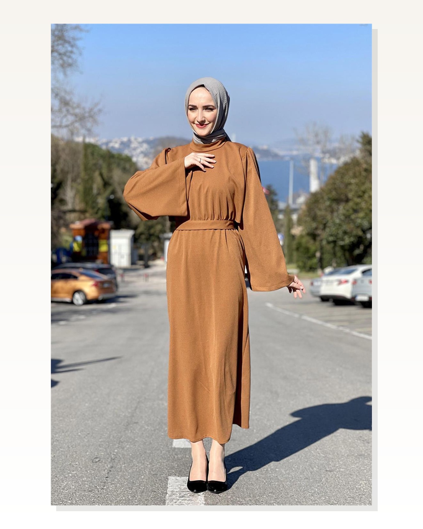 Belden Bağlamalı Elbise TABA Marketplace blank