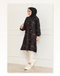 Desenli Kapşonlu Spor Tunik GÜLKURUSU SİYAH Marketplace