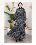 Desenli Tesettür Elbise SİYAH Marketplace