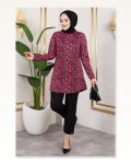 Desenli Tesettür Tunik BORDO Marketplace