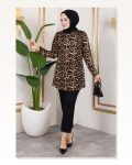 Desenli Tesettür Tunik KAHVERENGİ Marketplace