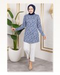 Desenli Tesettür Tunik LACİVERT Marketplace
