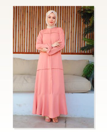 Dikiş Detaylı Model Elbise PUDRA