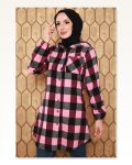 Ekose Desenli Tesettür Kap PEMBE Marketplace