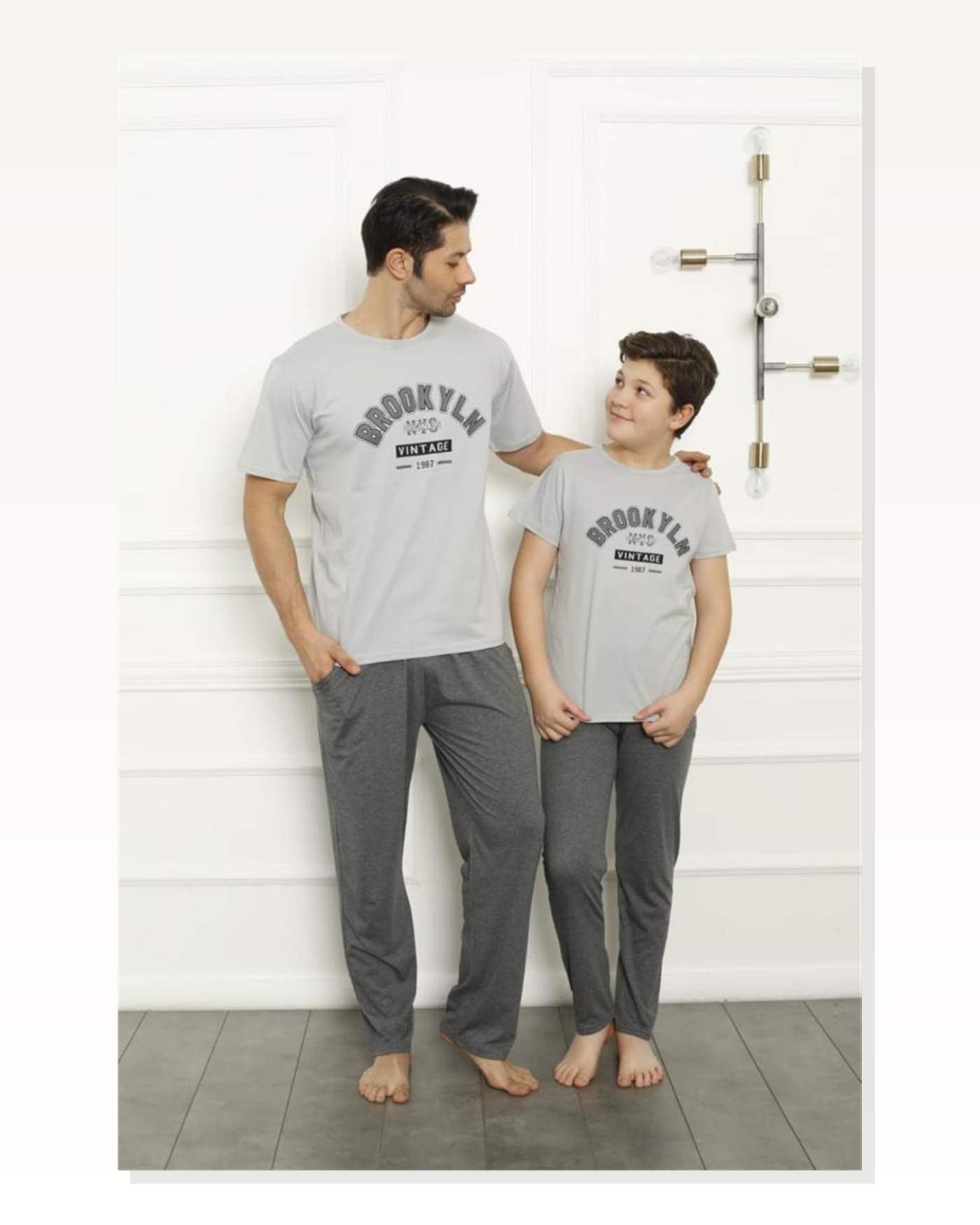 Fashionable Çizgi Father Son Gray Family Pajama Set Sold Separately 50102 Marketplace blank