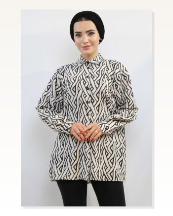 Fashionable Çizgi Zigzag Patterned Çizgin Shirt MC4108