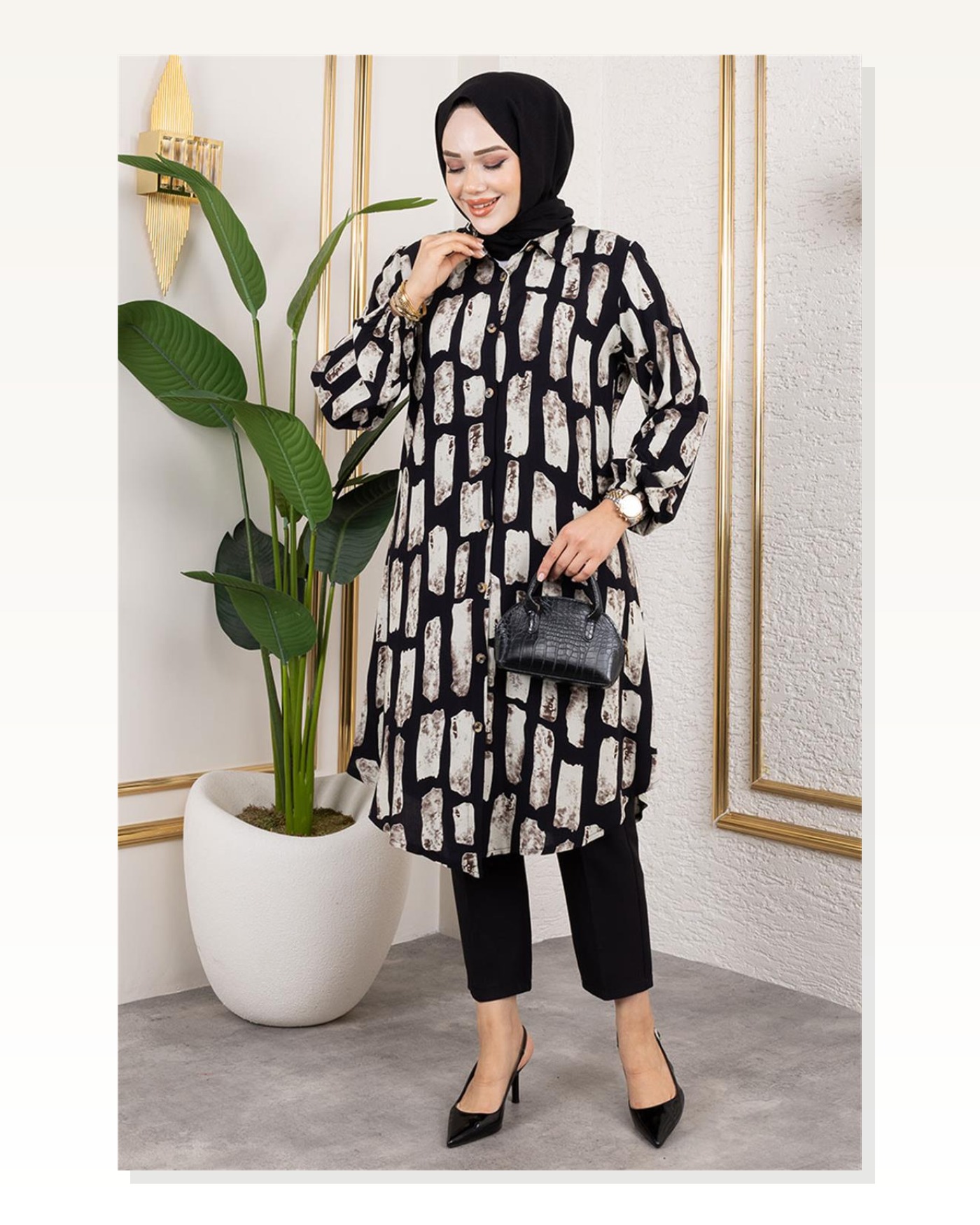 Kareli Viskon Tunik VİZON Marketplace blank
