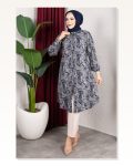 Kırçıl Desenli Viskon Tunik LACİVERT Marketplace