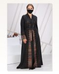 Laser Engraved Clipping Abaya 7118 Black Marketplace
