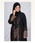 Laser Engraved Clipping Abaya 7119 Black Marketplace