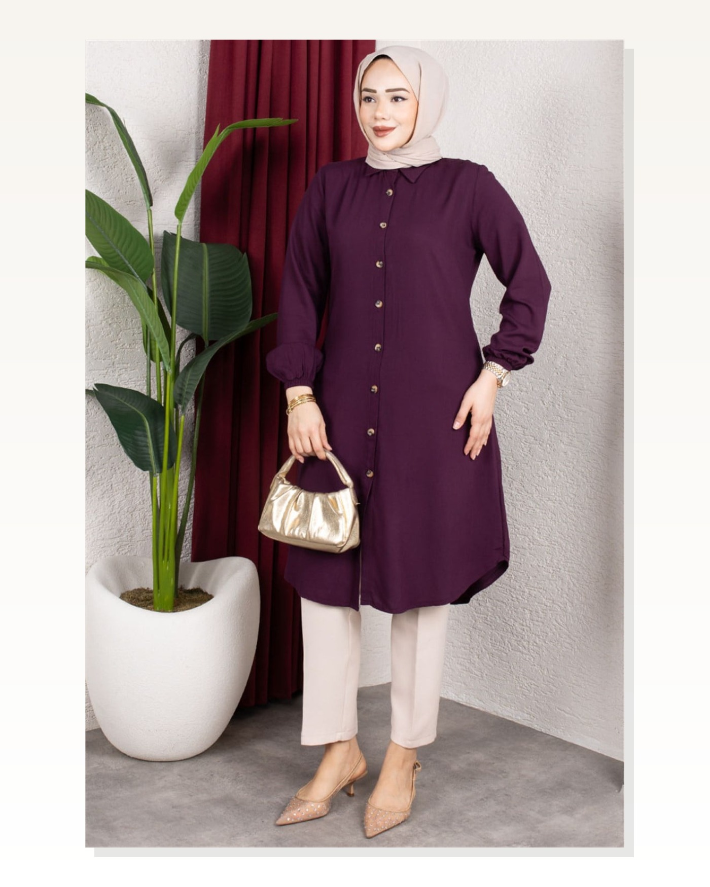 Manşeti Lastikli Viskon Tunik MÜRDÜM Marketplace blank