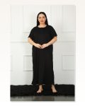 Moda Çizgi Big Dantelli Kısa Kol Siyah Anne Gecelik 1348 Marketplace