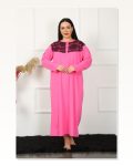 Moda Çizgi Big Uzun Kol Dantelli Fuşya Anne Gecelik 1355 Marketplace