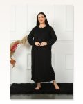 Moda Çizgi Big Uzun Kol Dantelli Siyah Anne Gecelik 1355 Marketplace