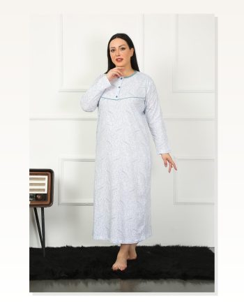 Moda Çizgi Big Uzun Kol Petrol Anne Gecelik 1359