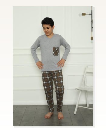Moda Çizgi Boy Combed Cotton Pajama Set 20387