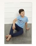 Moda Çizgi Boy's Cotton Short Sleeve Pajama Set 20380