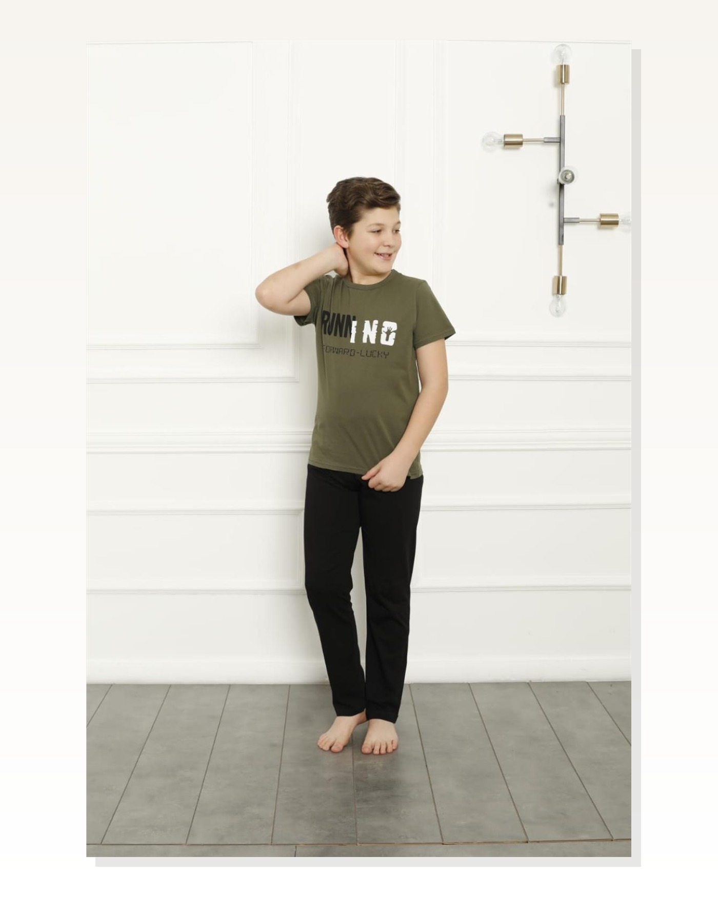 Moda Çizgi Boy's Cotton Short Sleeve Pajama Set 20384 Marketplace blank