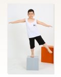Moda Çizgi Boy’s Zero Sleeve White Combed Cotton Pajama Set With Shorts 20434