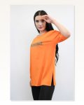 Moda Çizgi Crew Neck Oversize Tshirt Orange