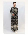 Moda Çizgi Daisy Pattern Dress Black Marketplace