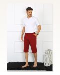 Moda Çizgi Erkek Cepli Pamuk Lakost Kapri Bordo 27554 Marketplace