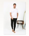 Moda Çizgi Erkek Pamuk Tek Alt Pijama Siyah 27551 Marketplace
