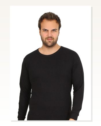 Erkek Moda Çizgi Termal Üst Kışlık İçlik Siyah 6869