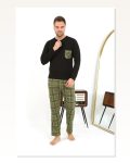 Erkek Moda Çizgi Uzun Kol Penye Siyah Pijama Takımı 6861 Marketplace
