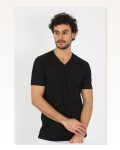 Moda Çizgi Erkek V Yaka Siyah Penye Atlet 6560 Marketplace