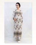 Moda Çizgi Ethnic Pattern Dress Beige Marketplace