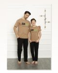 Moda Çizgi Father Son Beige Family Pajama Set Sold Separately 50102