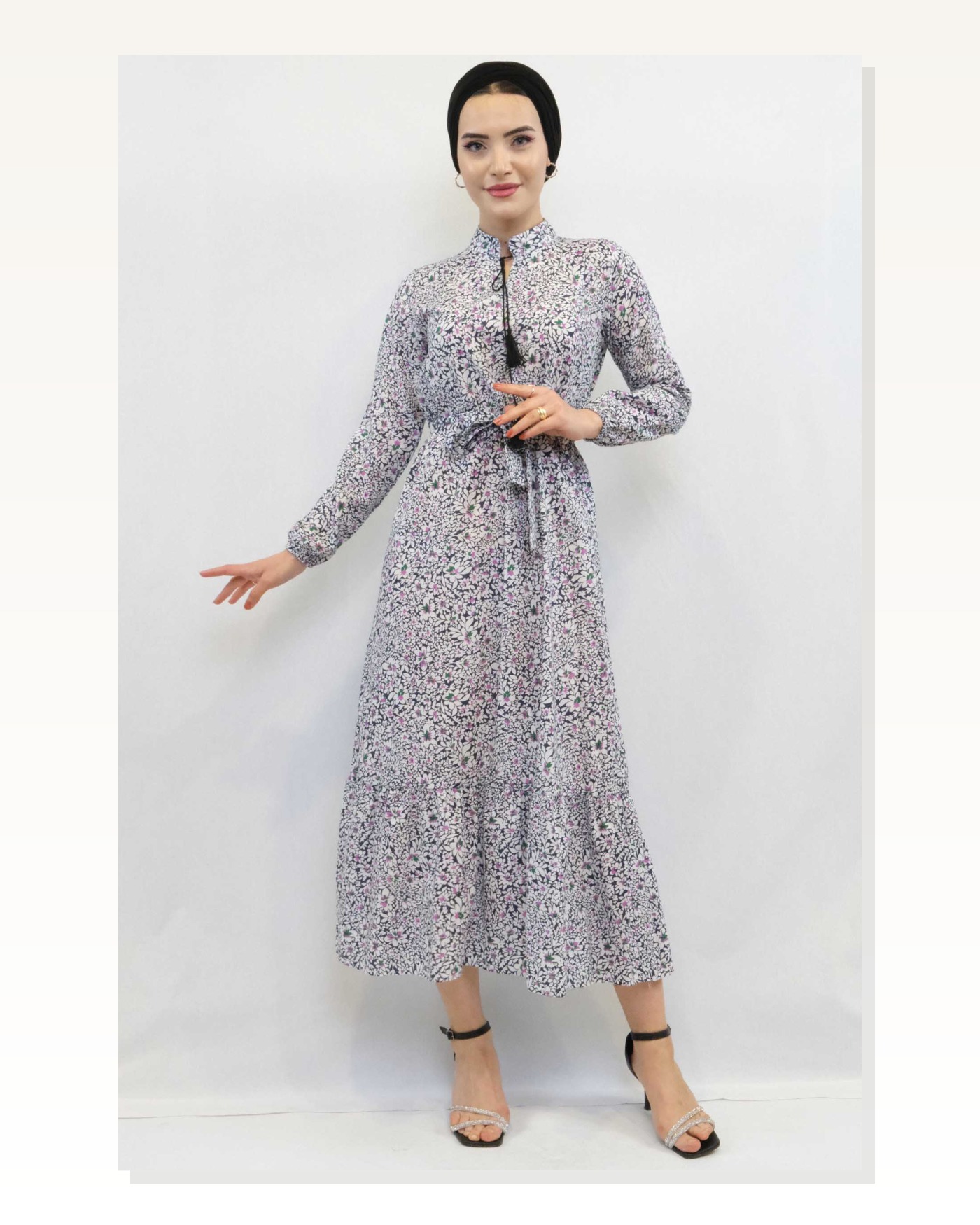 Moda Çizgi Floral Dress Colorful Marketplace blank