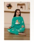 Moda Çizgi Girl Child WelSoft Polar Green Pajama Set 20526 Marketplace