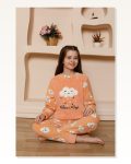 Moda Çizgi Girl Child WelSoft Polar Orange Pajama Set 20527 Marketplace