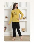 Moda Çizgi Girl's Combed Cotton Pajama Set 20420