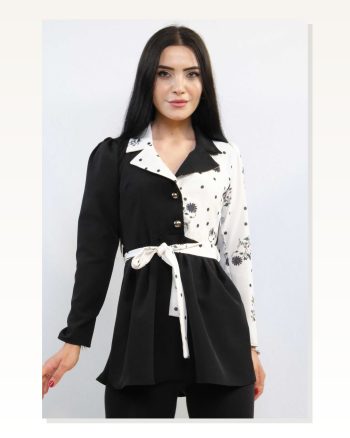 Moda Çizgi Jacket Model Blouse Black