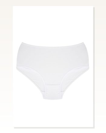 Kadın Moda Çizgi Büyük Beden Külot Beyaz 40264