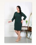 Moda Çizgi Kadın Büyük Beden Penye Gecelik Ev Elbisesi Zümrüt Yeşili 12506 Marketplace