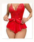 Moda Çizgi Kadın Fantezi Babydoll Dantel Gecelik T001 Kırmızı Marketplace