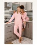 Kadın Moda Çizgi Kadife Pijama Takım 4183