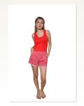 Moda Çizgi Kadın Kalın Askılı Şortlu Pijama Takım Kırmızı 3628 Marketplace