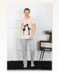 Moda Çizgi Kadın Kısa Kol Penye Pijama Takım 4207 Marketplace