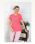 Moda Çizgi Kadın Kısa Kol Penye Pijama Takımı 4211 Marketplace